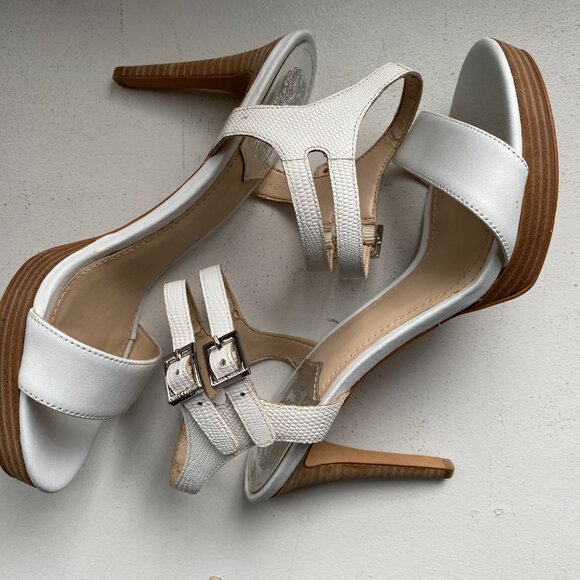 Vince Camuto White High Heel Sandals Size 7.5 - Picture 3 of 10